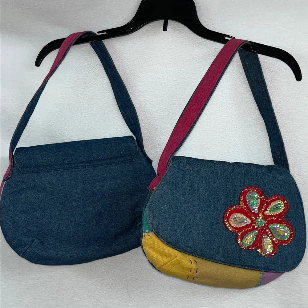 Colorful Denim Shoulder Bags (set of 2)